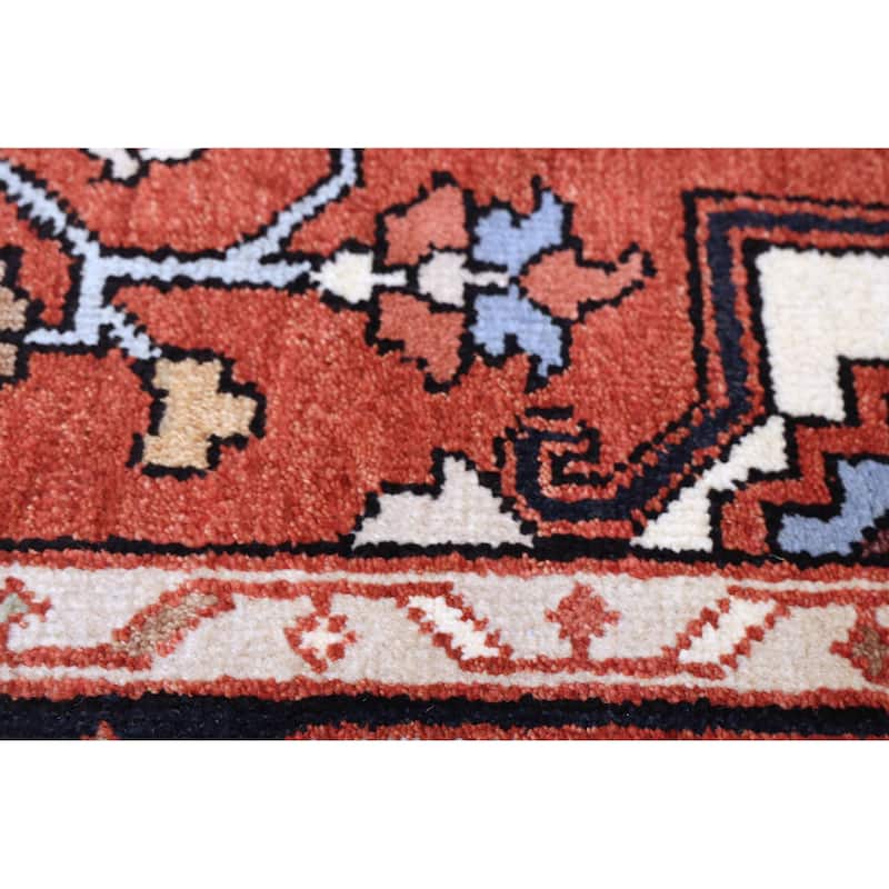 ECARPETGALLERY Hand-knotted Serapi Heritage Dark Copper Wool Rug - 8'11 x 11'8