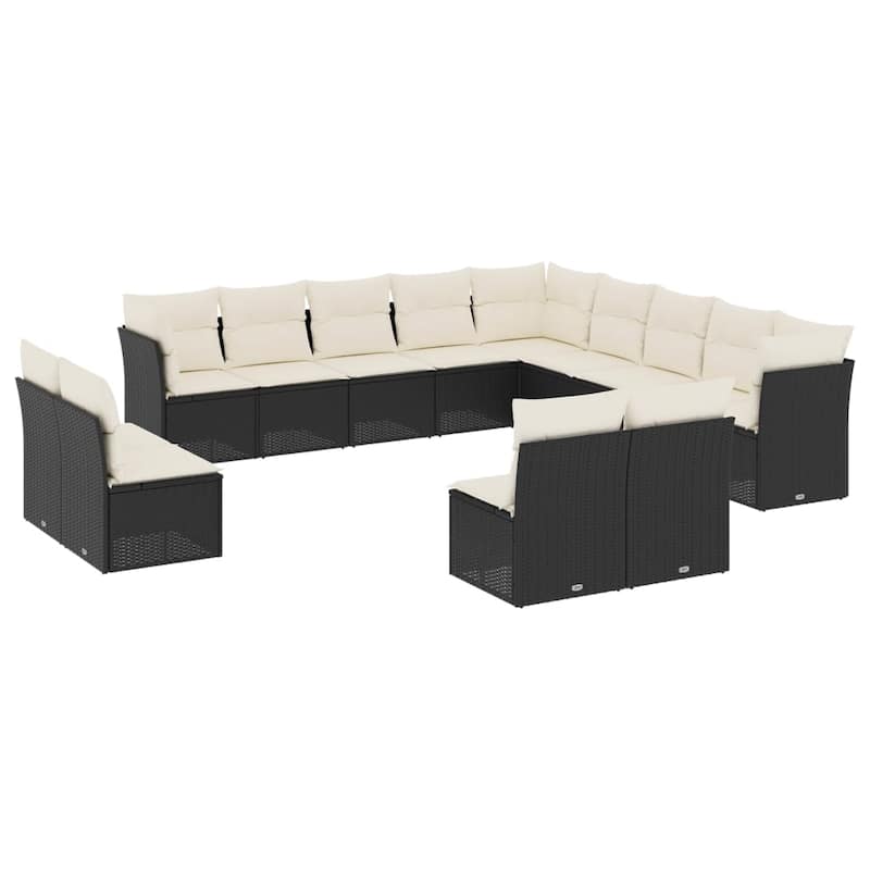 vidaXL Garden Sofa Set Black