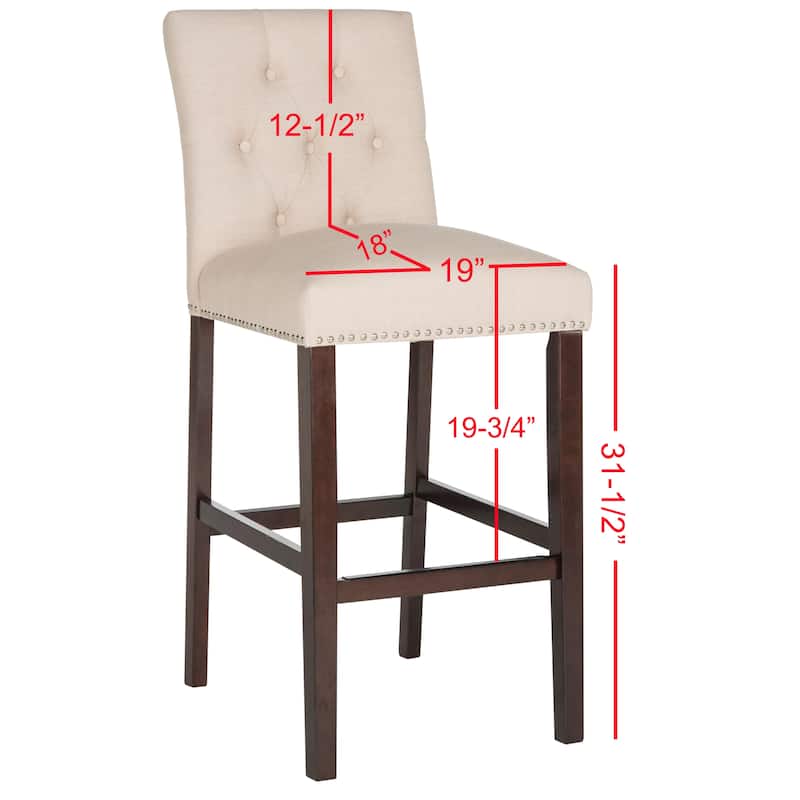 SAFAVIEH Jelka 31.5 Inch Bar Stool (Set of 2) - 19" x 20" x 44" - 19Wx23Dx44H