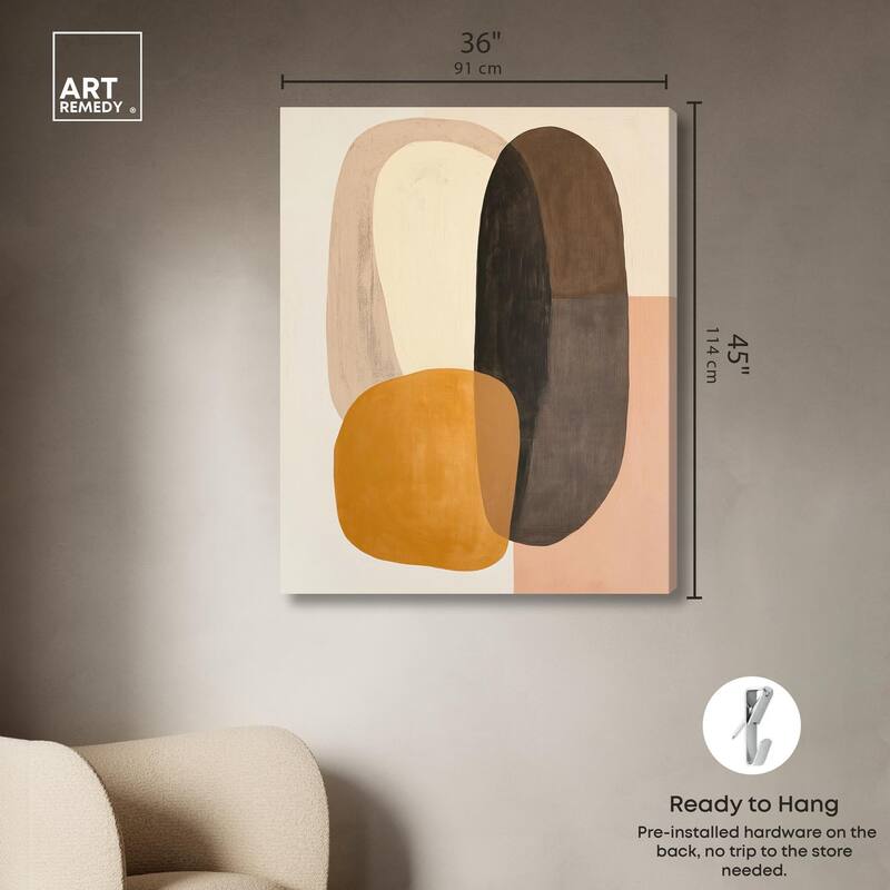 Burnt Ochre Orbit Canvas by Art Remedy, Gallery Wrapped