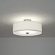 preview thumbnail 44 of 57, French Country Brass Round White Linen Drum Ceiling Light