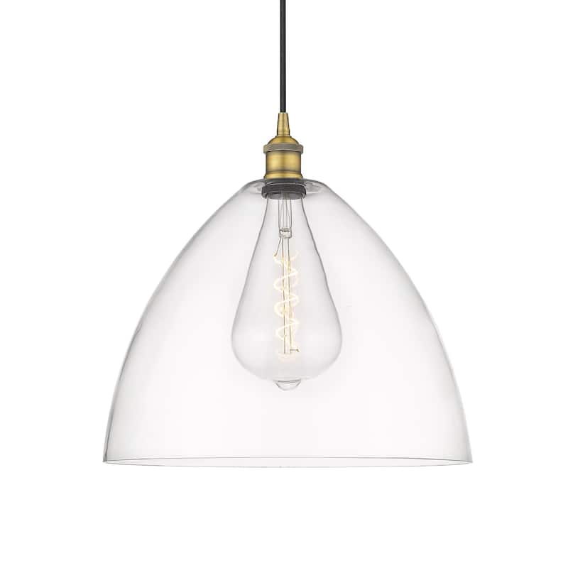 Innovations Lighting 616-1P-18-16 Edison Dome Pendant Edison Dome 16" - Brushed Brass / Clear