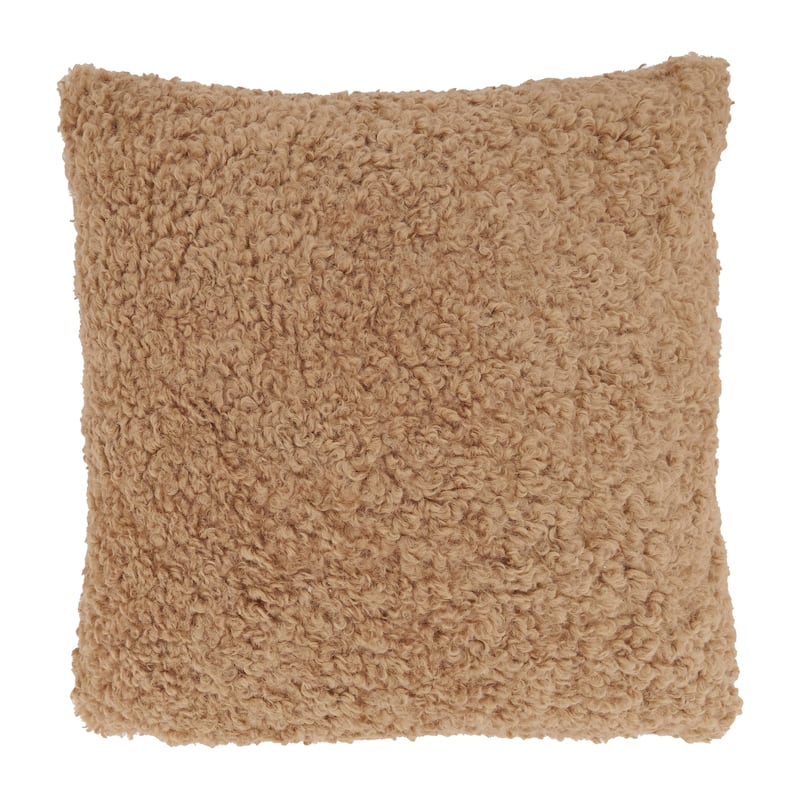 Faux Lamb Fur Throw Pillow