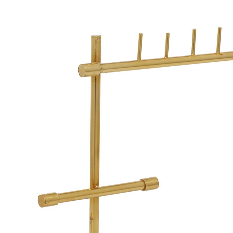 Marble Jewelry Stand with Rectangular Base - Gold - Roche River Decor
