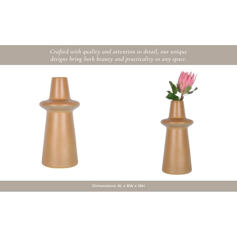 Ceramic Glazed Finish Flowers Vase Modern Decorative Accent Home Decor