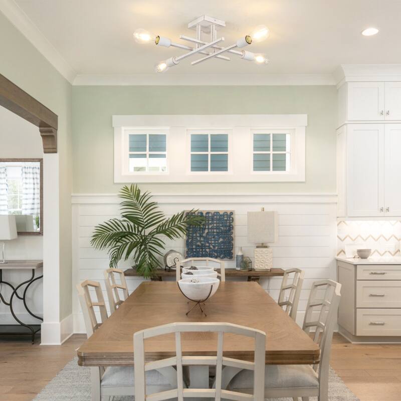 4-Light Modern Semi-Flush Mount Light for Kitchen Bedroom Living Room