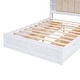 preview thumbnail 11 of 12, Queen Size Platform Kids Bed Frame with Upholstered Headboard, Storage Shelves & 4-Drawers for Bedroom, Easy Assembly, White