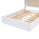 preview thumbnail 11 of 31, Queen Size Storage Platform Bed 4 Drawers Concise Design Wood Slat Support with Upholstered Headboard and Multi-Shelves