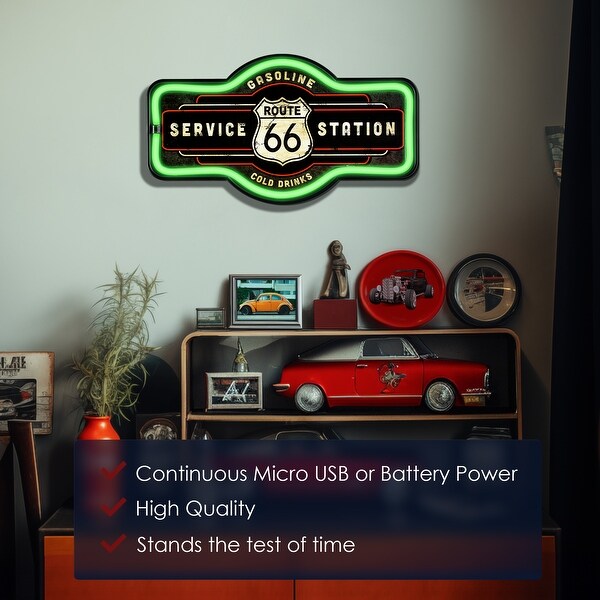 クリスタルアート – Historic Route 66フレーム マーキーLED