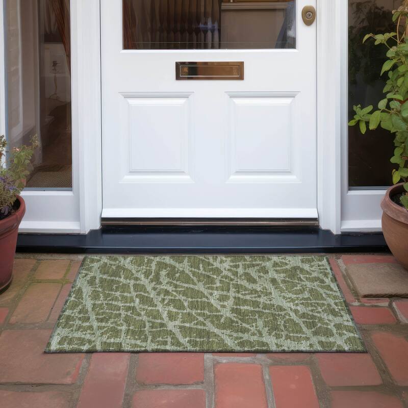 Allie Unique Abstract Weather Resistant Timeless Fusion Outdoor Rug