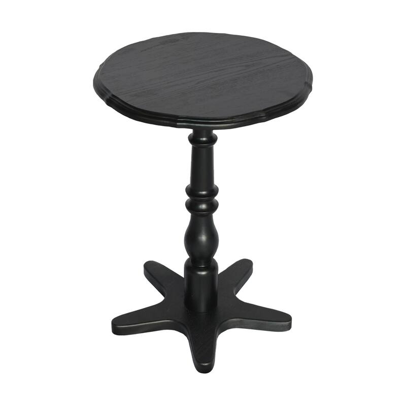 15.75 inch Round Small End Table, Wooden Pedestal Side Coffee Tables, Vintage Accent Nightstand for Living Room, Bedroom