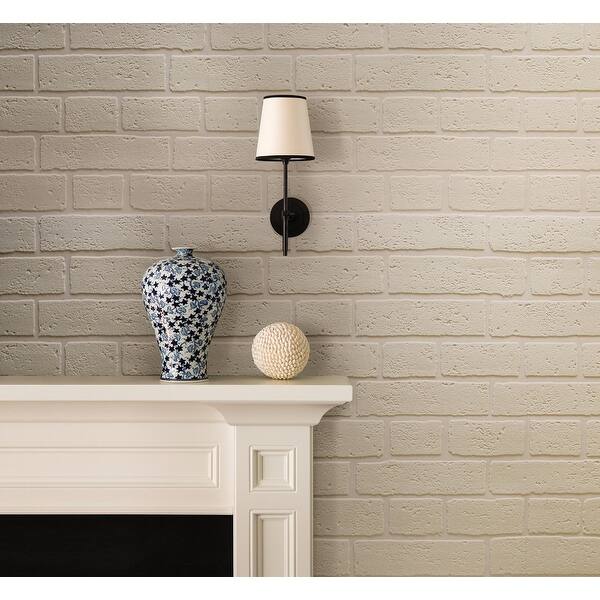 Bridgers Paintable Brick Wallpaper 20 5in X 396in X 0 025in On Sale Overstock 33615676 The white piece features a brick effect, suited to a whole host of different rooms and design styles. overstock com