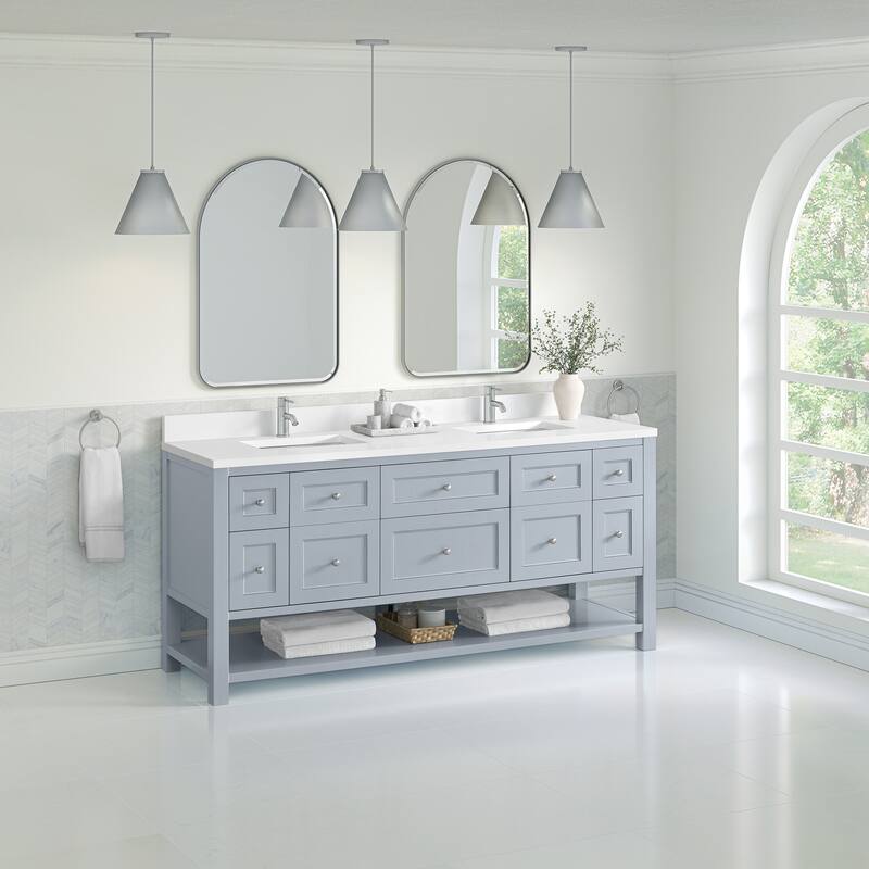 Breckenridge 72" Double Vanity, Serenity Blue - 72D