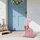 preview thumbnail 45 of 50, Glitzhome Easter Wooden Bunny Porch Decor Standing Rabbit Sign Decoration