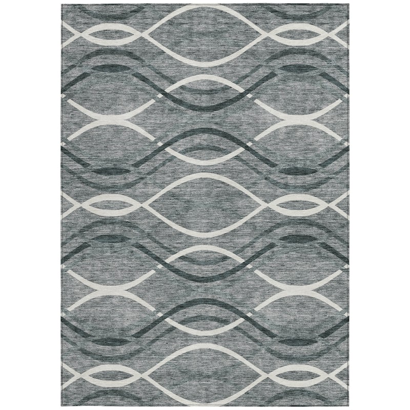 HomeRoots Abstract Transitional Rectangle Outdoor Rug
