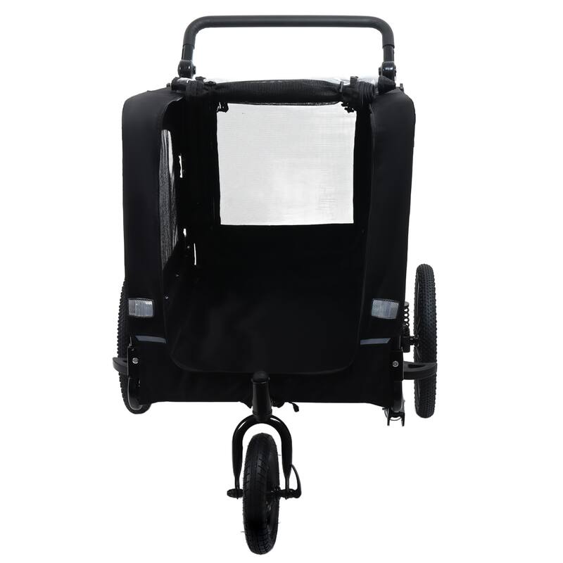 2-In-1 Bike Trailer & Push Cart For Pets-All-Terrain Wheels,Quick Release Wheel,Internal Leash,Holds Pets Up To 88 Lbs