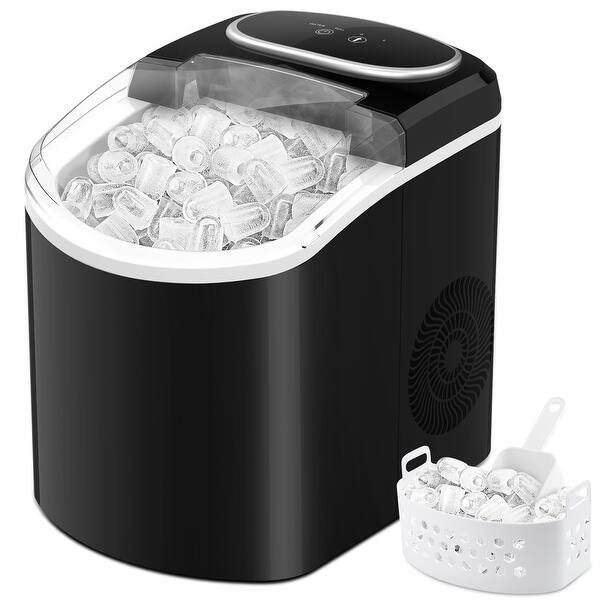 Black 27 Pound Portable Ice Maker N/A Overstock 36077077