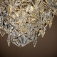 preview thumbnail 3 of 5, 6-Light Glam Silver Leaf Tiered Flush Mount Ceiling Light with Hexagonal Glass Accents - W:19.7"