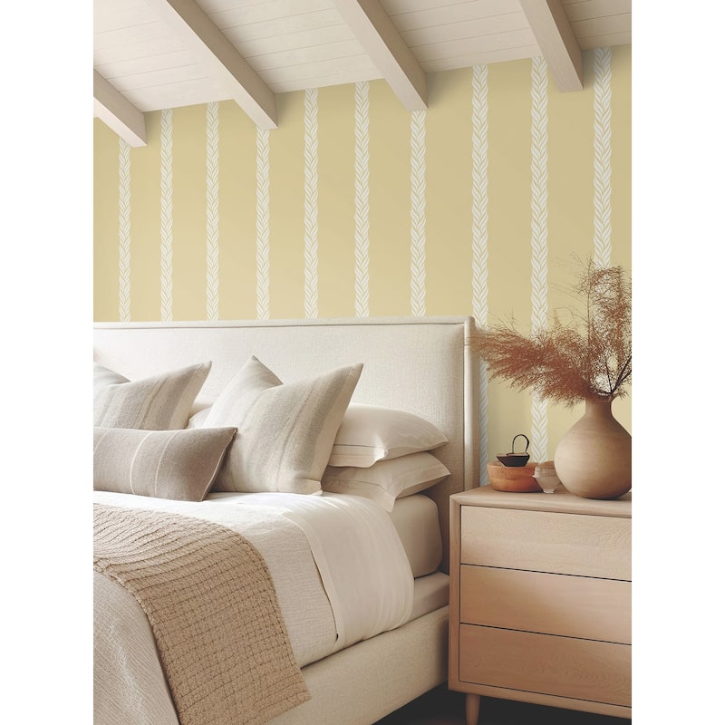 Ronald Redding Braided Stripe Yellow Wallpaper