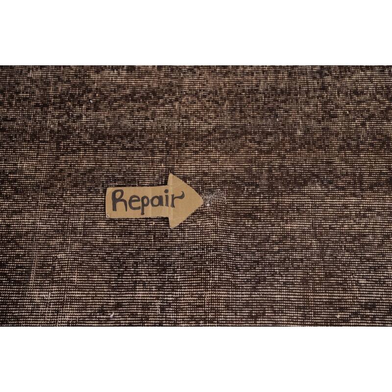 Over-Dyed Solid Anatolian Turkish Vintage Rug Handmade Wool Carpet - 6'11" x 10'7"