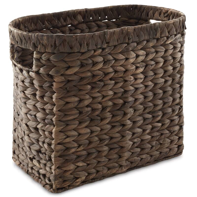 Magazine Holder Storage Basket with Handles Espresso Bathroom Bin - Espresso - Hyacinth - Espresso - Hyacinth