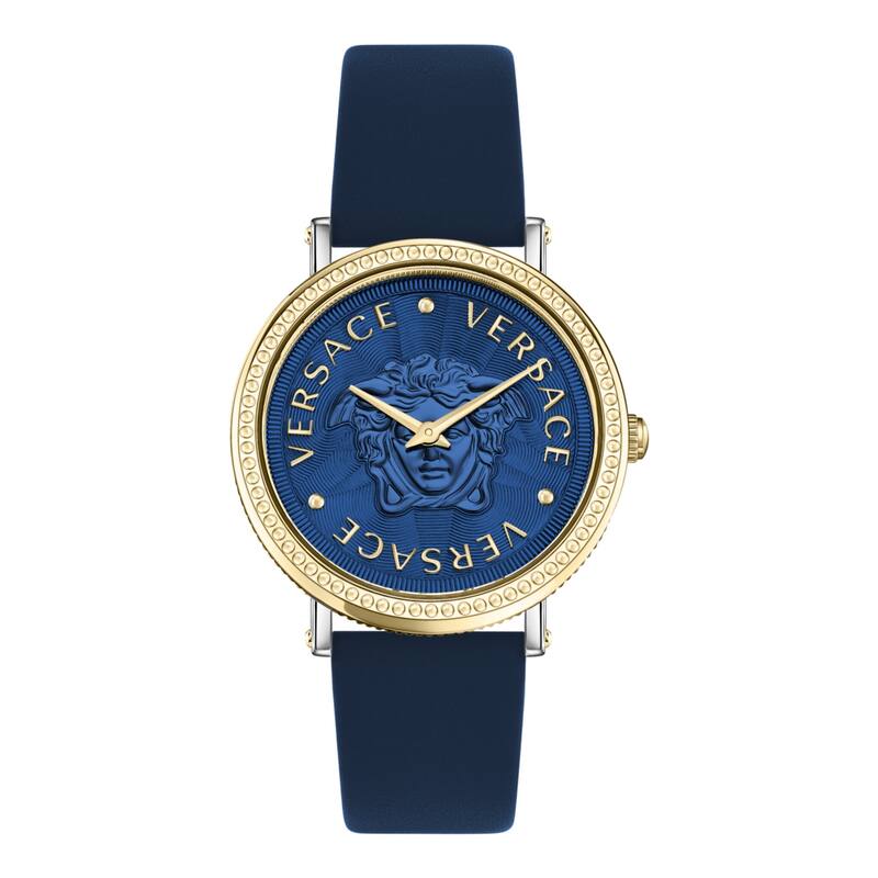 Versace V-Dollar Leather Watch - Two Tone