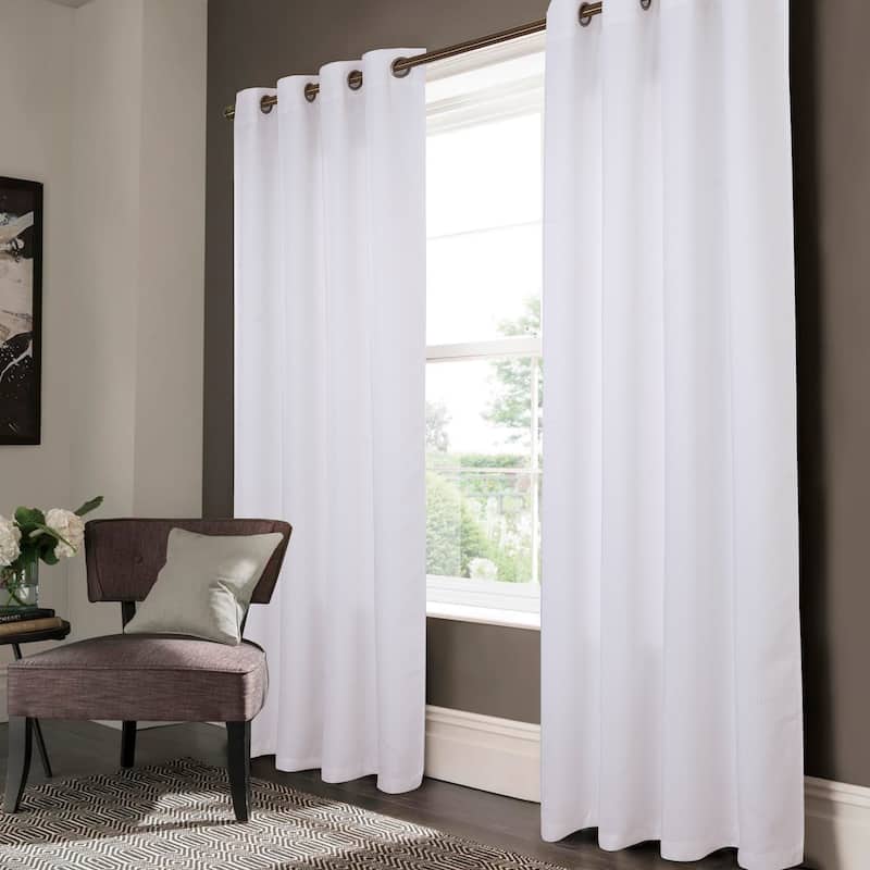 Lynx Matte Embossed Room Darkening Grommet Panel 95" inch - (1x) 52 x 95 in. - White