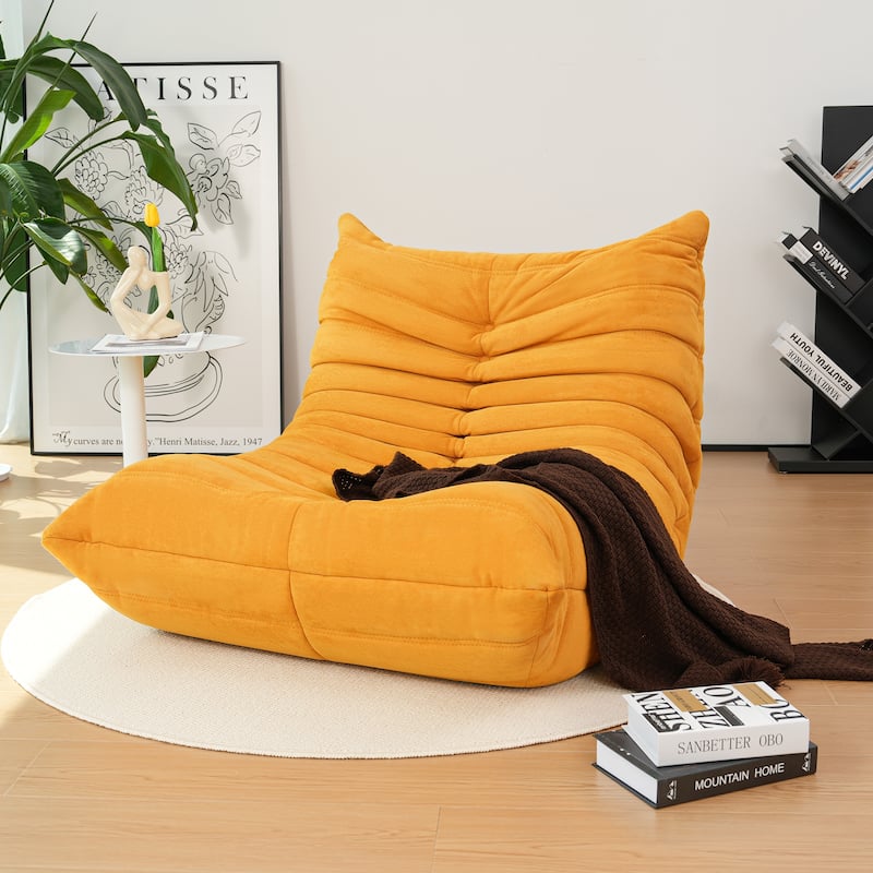 Armless Bean Bag Chair ,Upgraded Foam Support, Soft Upholstered Lounge Seating