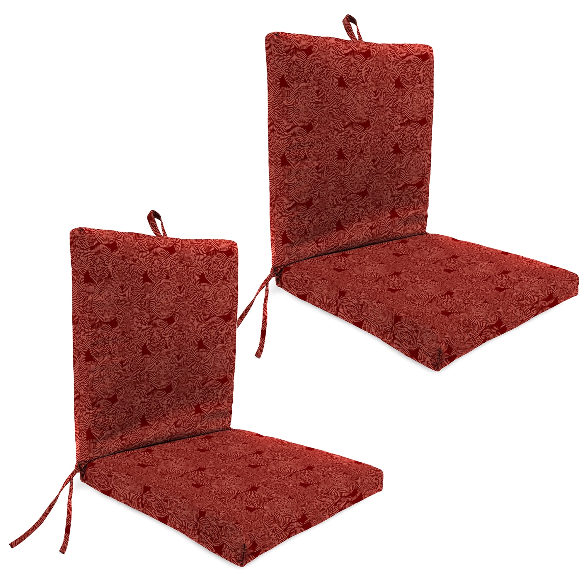 21" x 44" Outdoor Chair Cushion with Ties and Loop (Set of 2) - 44'' L x 21'' W x 3.5'' H