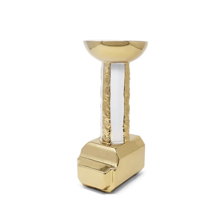 Gold And White Candle Holder Stand - Medium