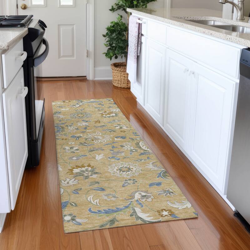 Premium Washable Super Soft Traditional Evie Mayfield Rug - Wheat - 2'3" x 7'6"