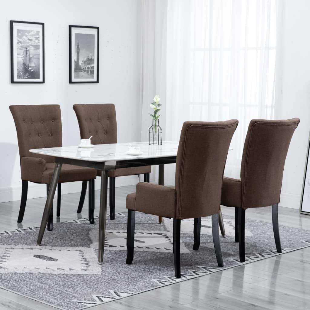 vidaXL Dining Chairs with Armrests 1/2/4/6 pcs Multicolor Fabric - 21.3" x 22" x 41.7"