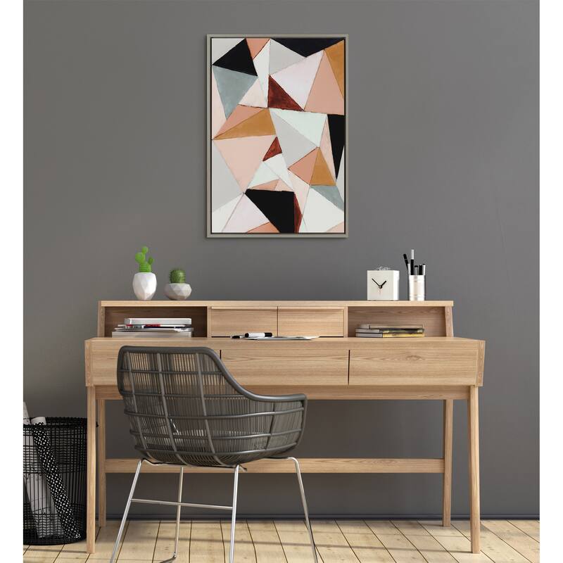 Kate and Laurel Sylvie Geo Abstract Framed Canvas by Amy Lighthall