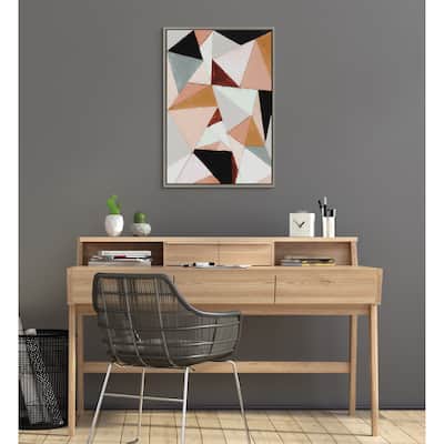 Kate and Laurel Sylvie Geo Abstract Framed Canvas by Amy Lighthall