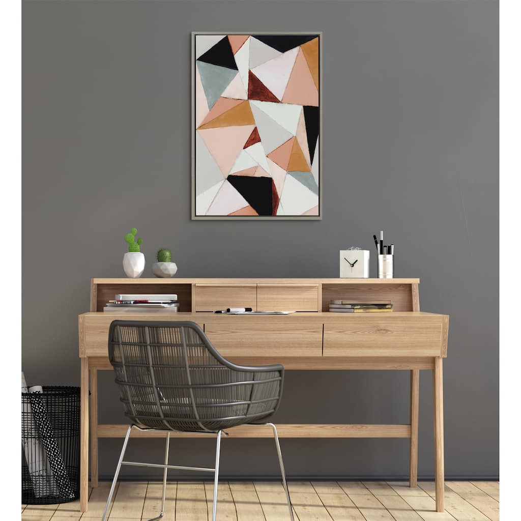 Kate and Laurel Sylvie Geo Abstract Framed Canvas by Amy Lighthall