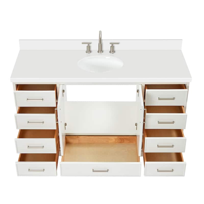 Ariel M061SWQOVO Stafford 61" Free Standing Single Basin Vanity Set