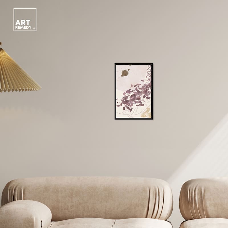 Art Remedy Golden Vineyards Framed Boho Abstract 1 Piece Canvas Wall Art
