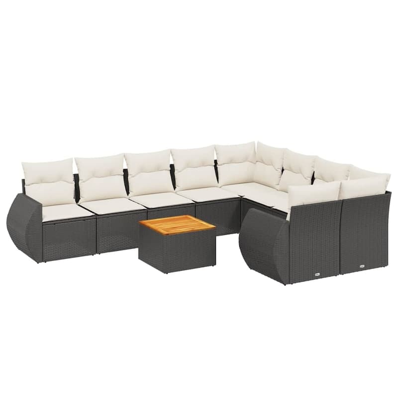 vidaXL Garden Sofa Set Black