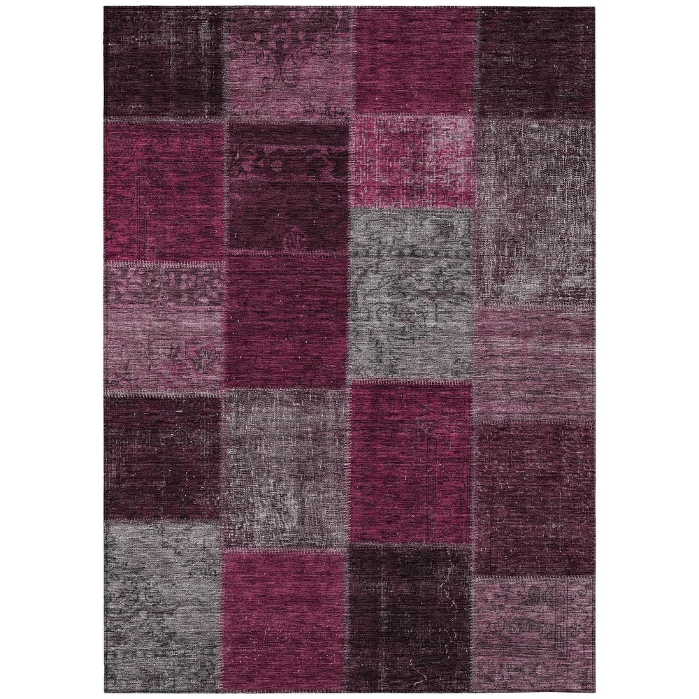 HomeRoots Patchwork Transitional Rectangle Outdoor Rug