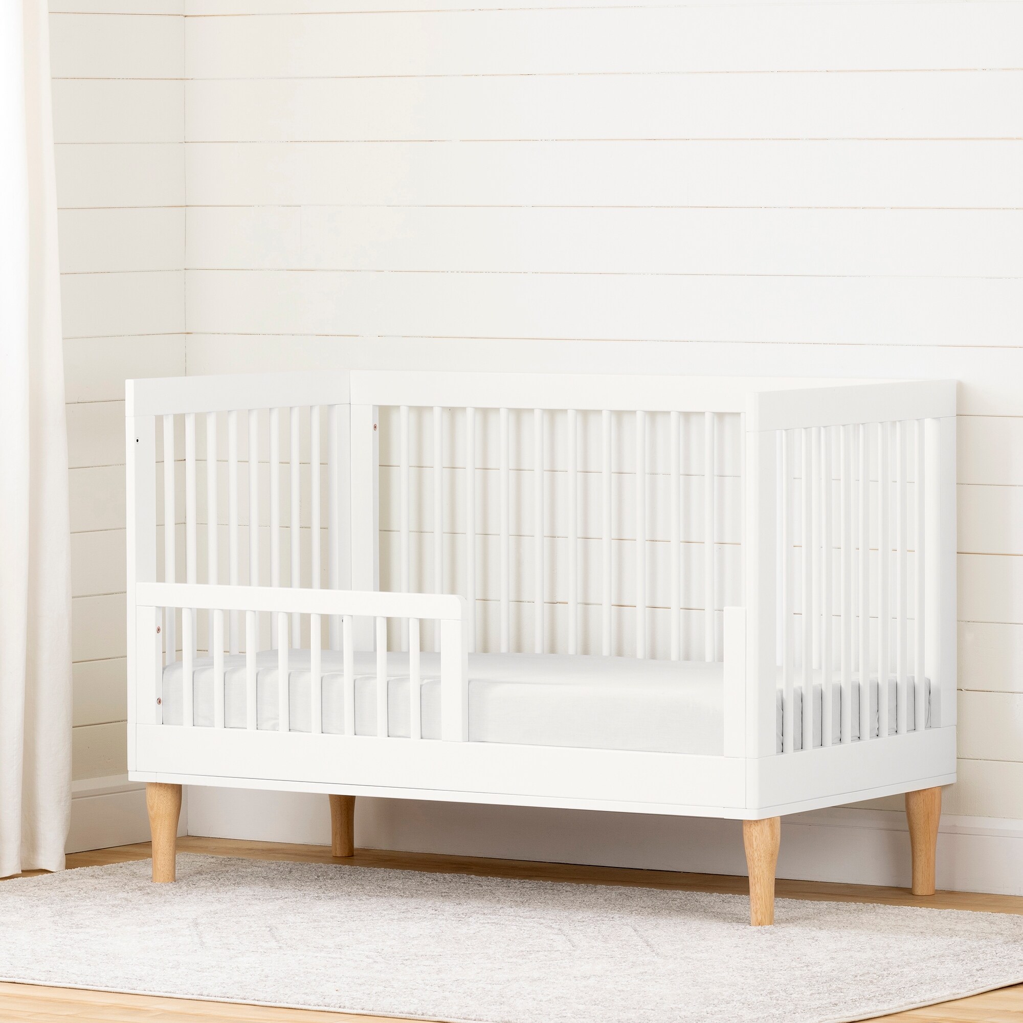 South Shore Balka Toddler Rail Only For Baby Crib On Sale Overstock 31843721 Pure White And Exotic Light Wood