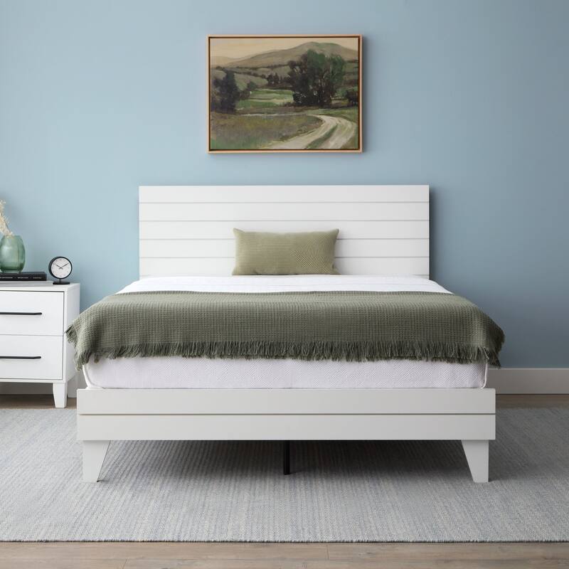 Brookside Mabel Shiplap Platform Bed Frame with Headboard