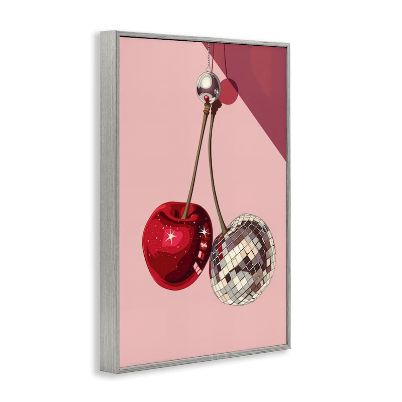 Stupell Dazzling Disco Cherries Framed Giclee Art Design By LSR Design Studio