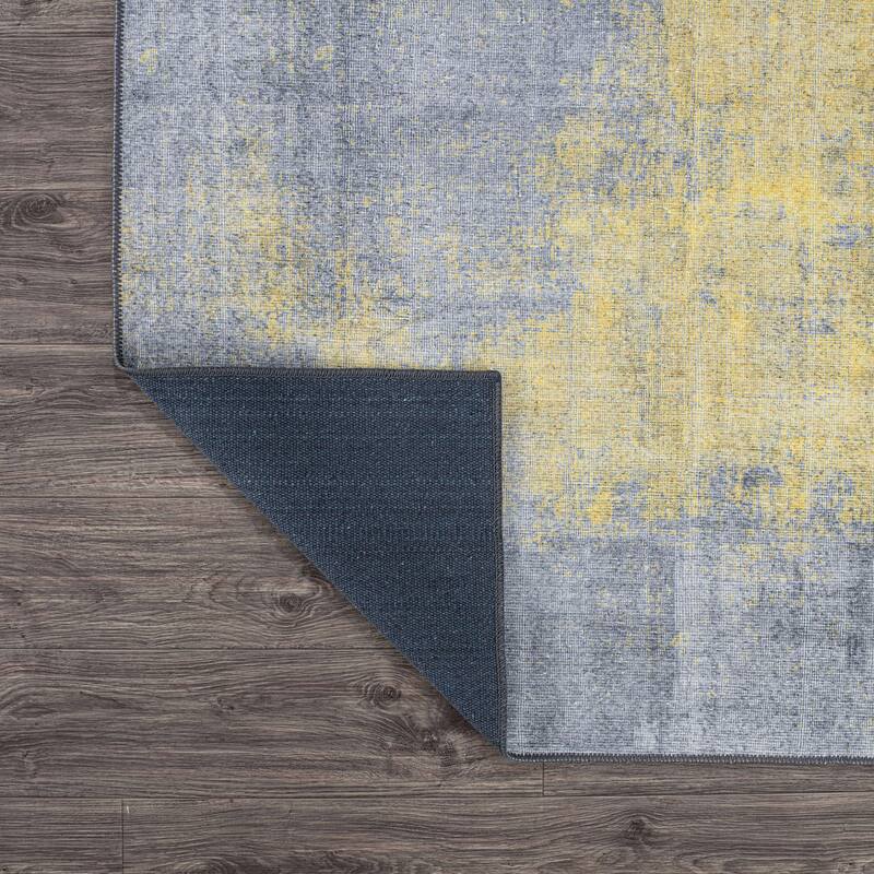 Contemporary Abstract Machine Washable Area Rug
