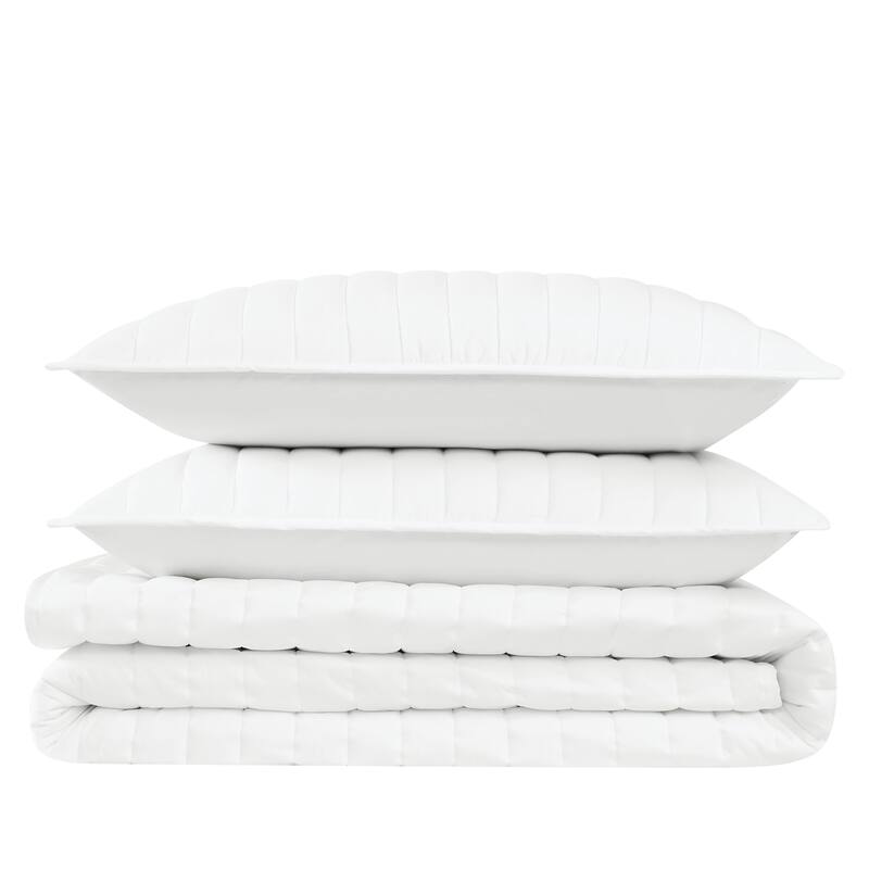 Brooklyn Loom Solid Cotton Percale Quilt Set