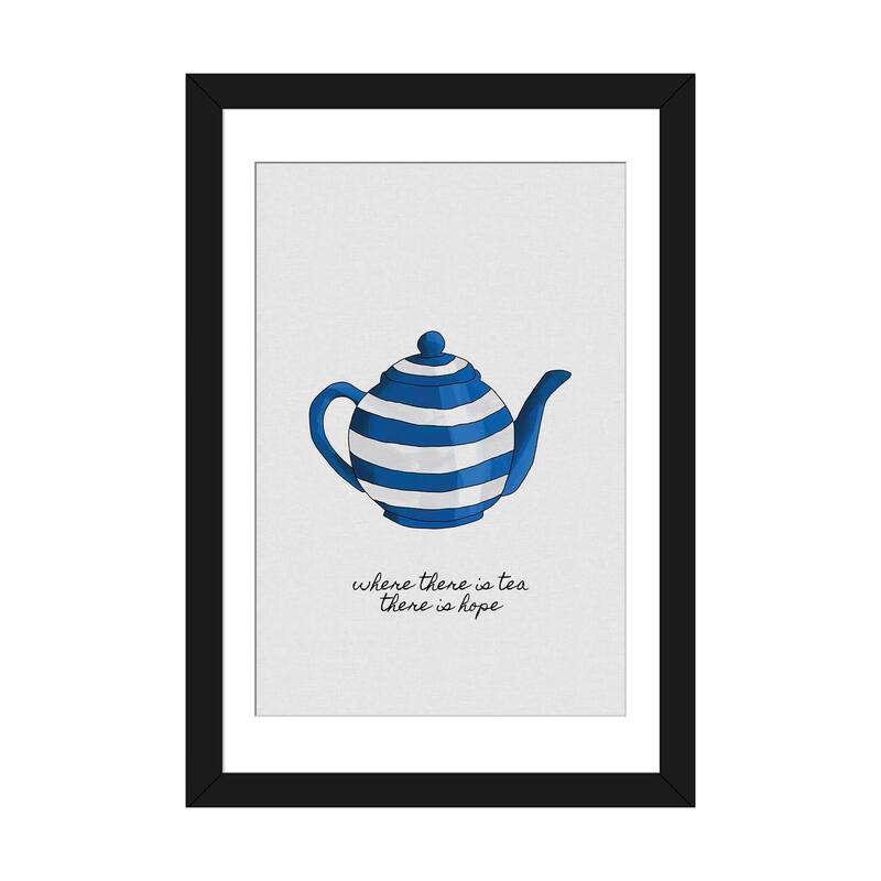 iCanvas "Where There Is Tea There Is Hope" by Orara Studio - Black - 32x24x1