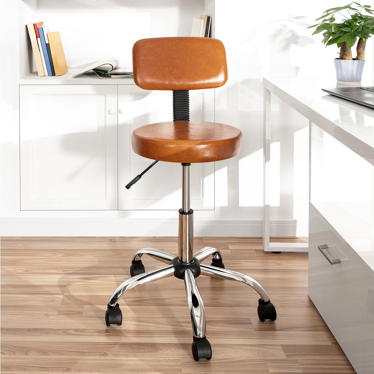 Rolling shop drafting stool