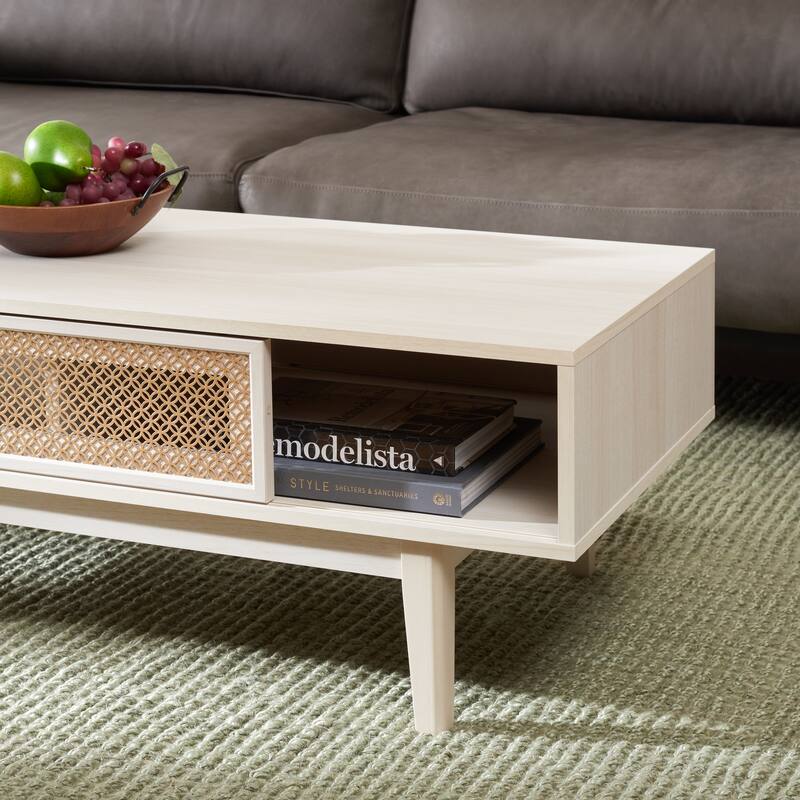 SAFAVIEH Zhuldyz 2 Door Coffee Table - 43" L x 22" D x 16" H - 43"Wx22"Dx16"H