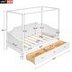 preview thumbnail 6 of 26, Twin Size Wooden Canopy Kids Daybed with Large 3-in-1 Storage Drawer, Sturdy Pine Wood Frame, Easy Assembly for Bedroom, White