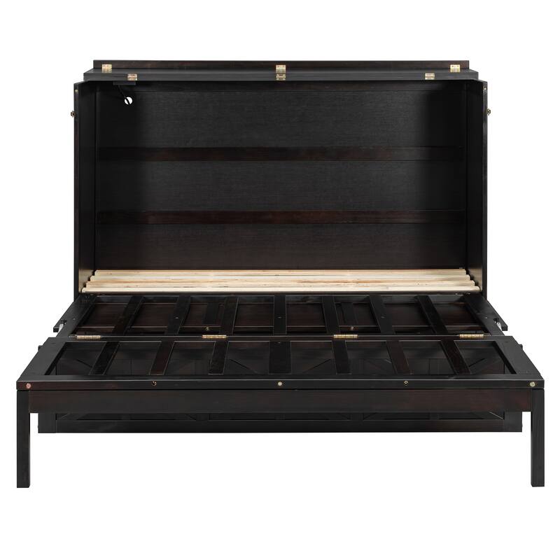 Queen Size Murphy Bed with Large Drawers and Charging Station