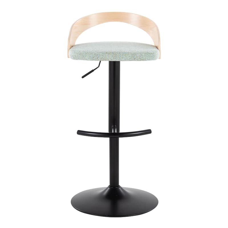 Grotto Adjustable Barstool with Black Base - N/A